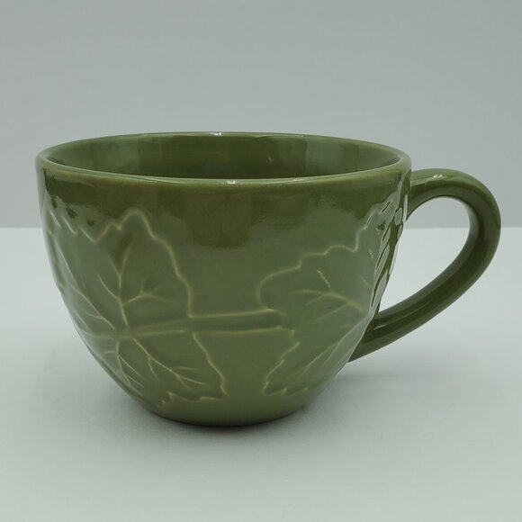 Signature Homestyles Embossed Leaves Mugs Round Etched Leaf Coffee Mugs - Picture 7 of 9